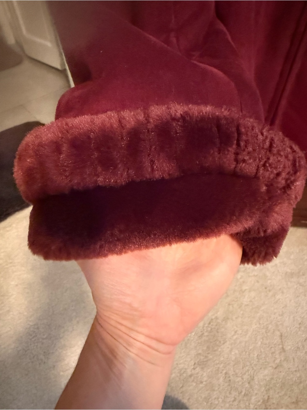 Liz Claiborne Plush Faux Suede Jacket in Wine - Picture 2 of 7